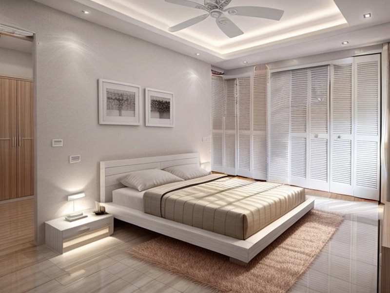 Beautifully staged bedroom after AI transformation